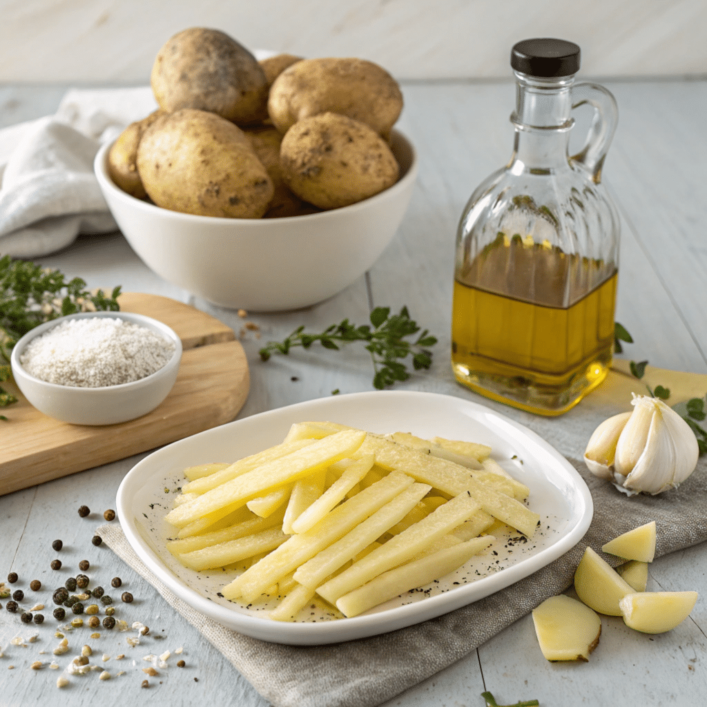 Home-cooked truffle fries in a tray