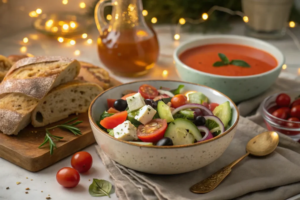 Pairing Greek Salad with Bread and Soup