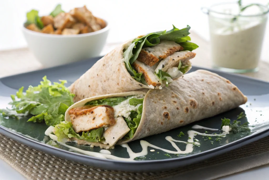 Healthier Caesar Chicken Wrap Options