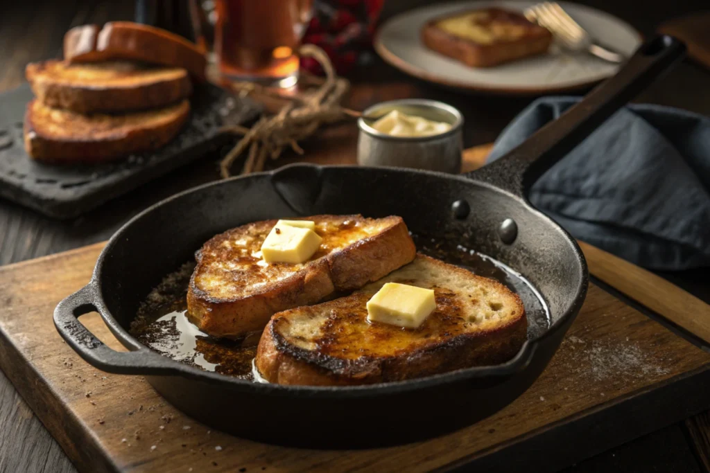 Cooking sourdough French toast